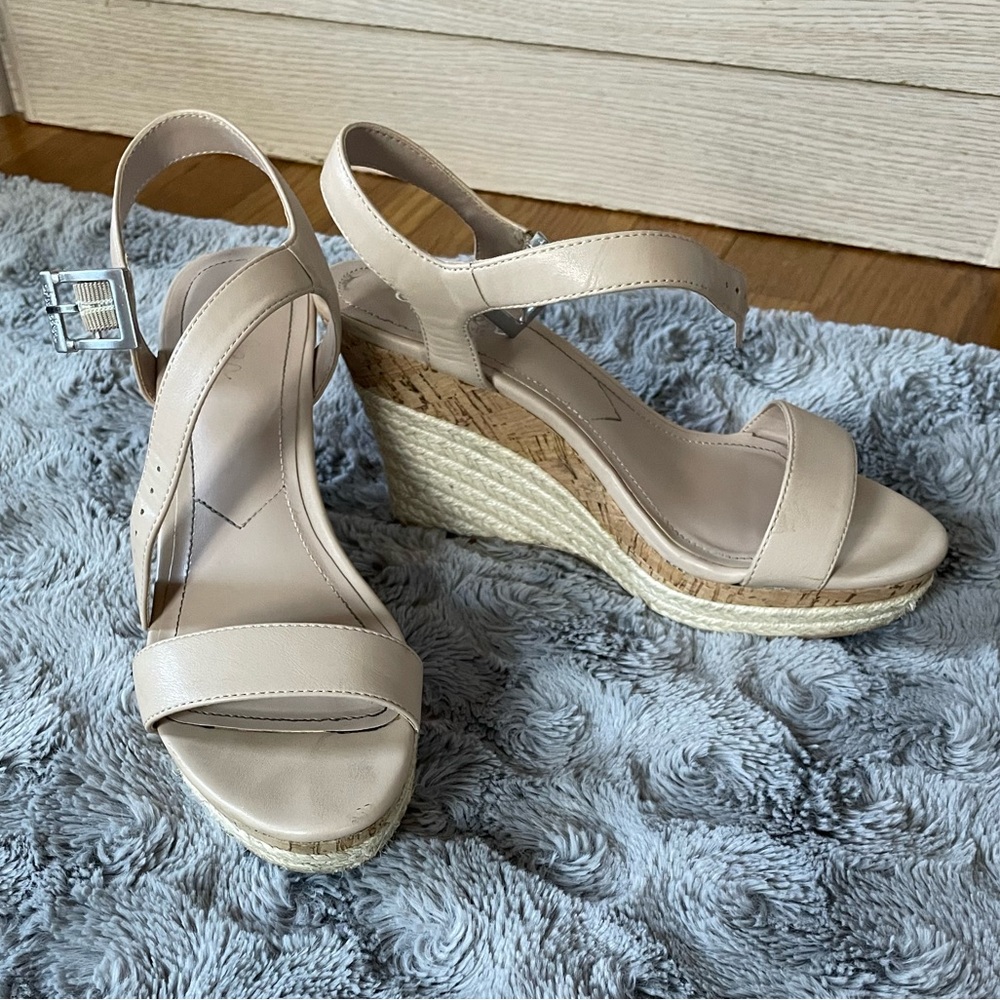 Charles Wedge Sandals - Nude